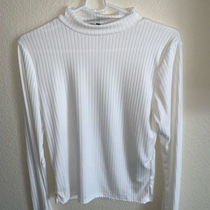ribbed white long sleeve top